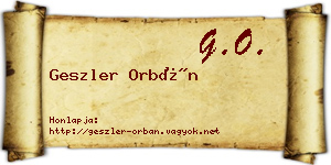 Geszler Orbán névjegykártya